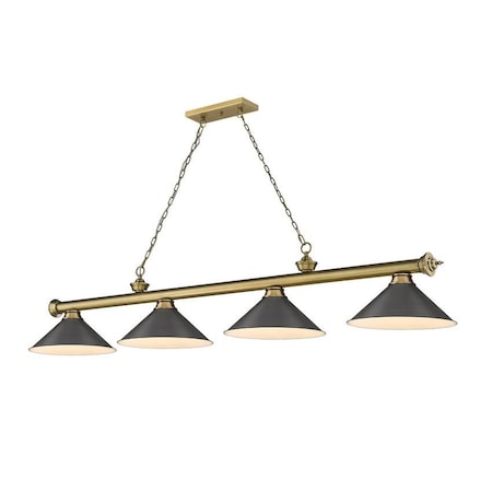 Z-Lite Cordon 4 Light Billiard, Rubbed Brass & Bronze 2306-4RB-BRZ15